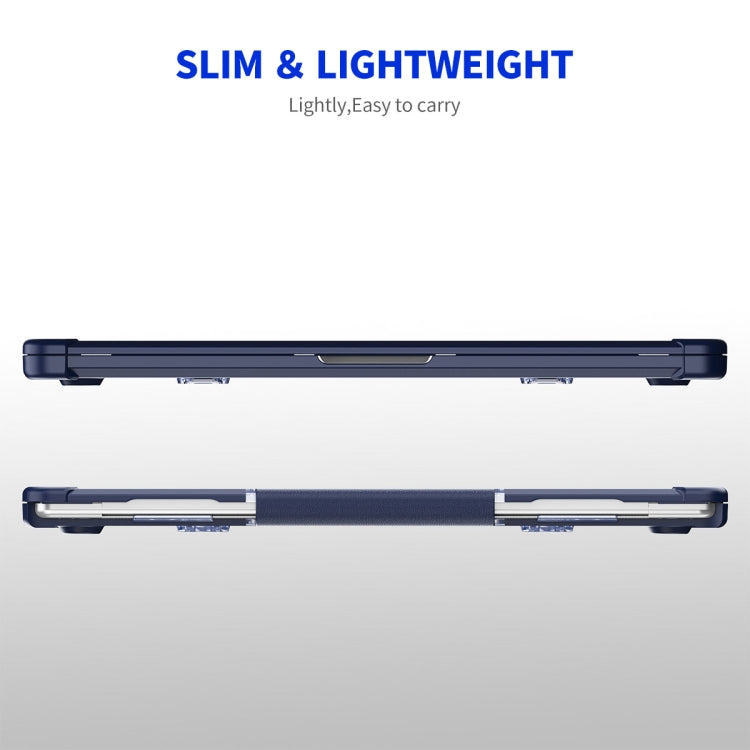 For MacBook Air 15.3 A2941/M3 2024 A3114 ENKAY Hat-Prince 3 in 1 Protective Bracket Case Cover Hard Shell with TPU Keyboard Film / PET Screen Protector, Version:EU(Dark Blue) - free shipping - PMC Jewellery - Order now!