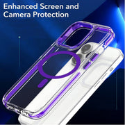 For iPhone 15 Pro Max Dual-color MagSafe TPU Hybrid Clear PC Shockproof Phone Case(Purple)