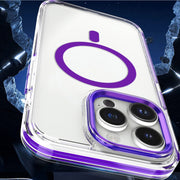 For iPhone 15 Pro Max Dual-color MagSafe TPU Hybrid Clear PC Shockproof Phone Case(Purple)
