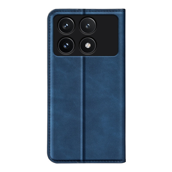 For Xiaomi Redmi K70 Retro-skin Magnetic Suction Leather Phone Case(Dark Blue)