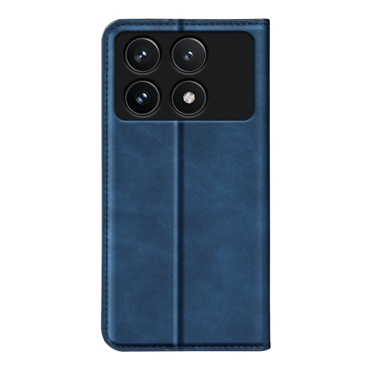 For Xiaomi Redmi K70 Retro-skin Magnetic Suction Leather Phone Case(Dark Blue)