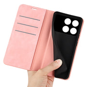 For Xiaomi Redmi K70 Retro-skin Magnetic Suction Leather Phone Case(Pink)