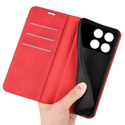 For Xiaomi Redmi K70 Retro-skin Magnetic Suction Leather Phone Case(Red)