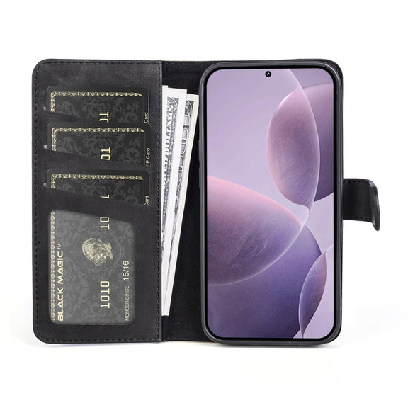 For Xiaomi Redmi K70 Stitching Horizontal Flip Leather Phone Case(Black)