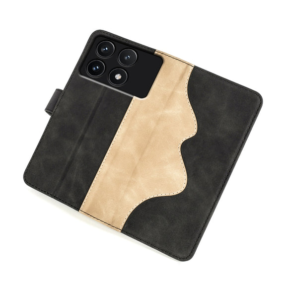 For Xiaomi Redmi K70 Stitching Horizontal Flip Leather Phone Case(Black)