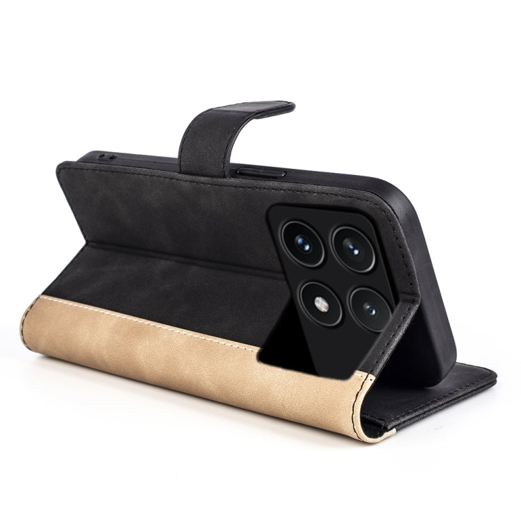 For Xiaomi Redmi K70 Stitching Horizontal Flip Leather Phone Case(Black)