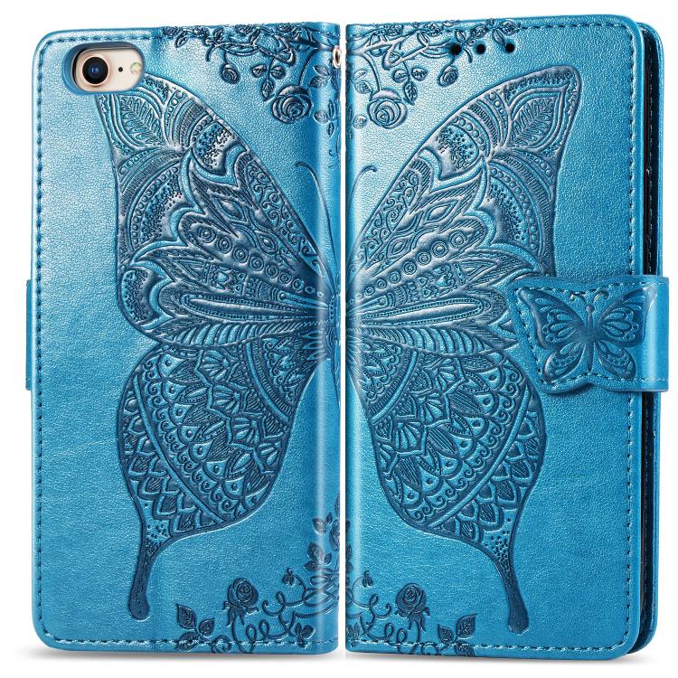 For iPhone 16e Butterfly Love Flower Embossed Leather Phone Case(Blue) - free shipping - PMC TechLife - Order now!