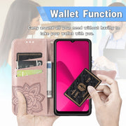 For iPhone 16e Butterfly Love Flower Embossed Leather Phone Case(Black)
