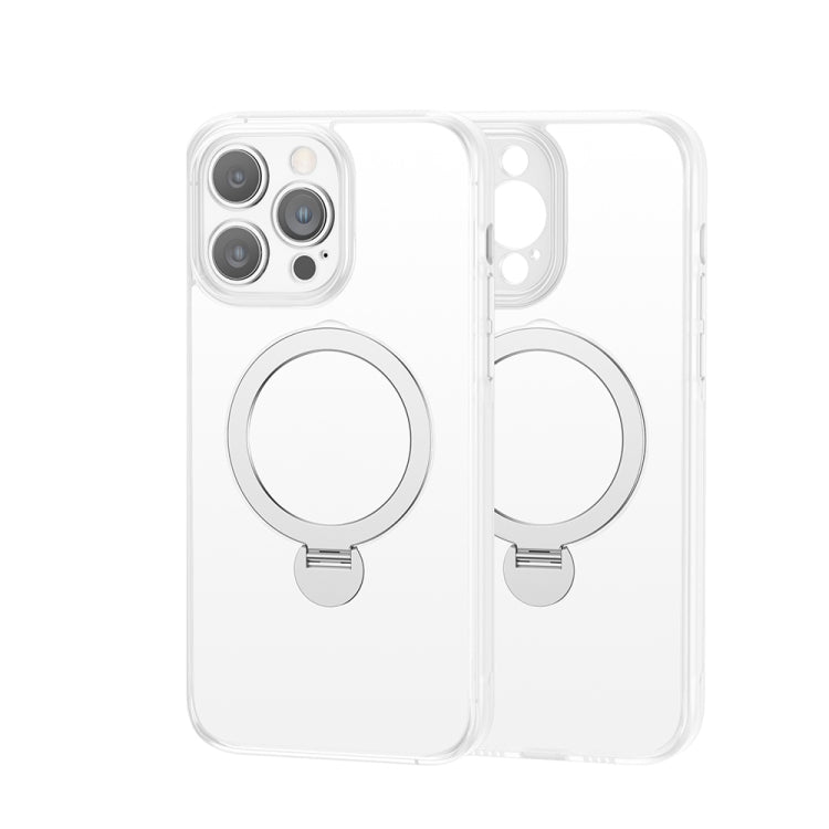 For iPhone 15 Pro Max 360 Magsafe Ring Holder TPU Hybrid PC Phone Case(White) - iPhone 15 Pro Max Cases by PMC TechLife | Online Shopping South Africa | PMC TechLife