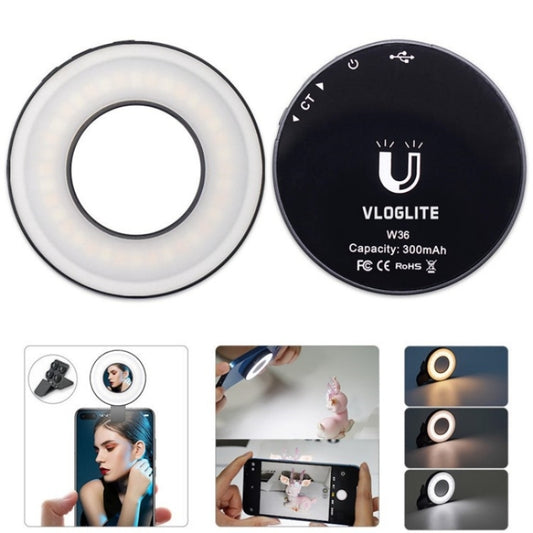 VLOGLITE W36 Mini LED Cell Phone Fill Light With Makeup Mirror Magnetic Selfie Ring Light - free shipping - PMC Jewellery - Order now!