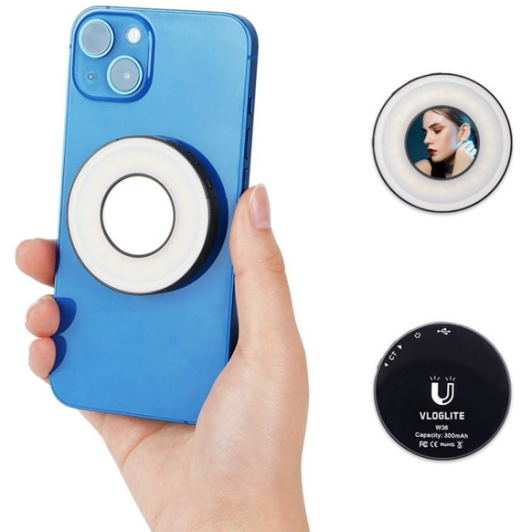 VLOGLITE W36 Mini LED Cell Phone Fill Light With Makeup Mirror Magnetic Selfie Ring Light - free shipping - PMC Jewellery - Order now!