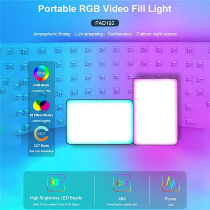 VLOGLITE PAD192RGB For DSLR Camera Gopro LED Camera Fill Light RGB Full Color Photography Lighting - free shipping - PMC Jewellery - Order now!