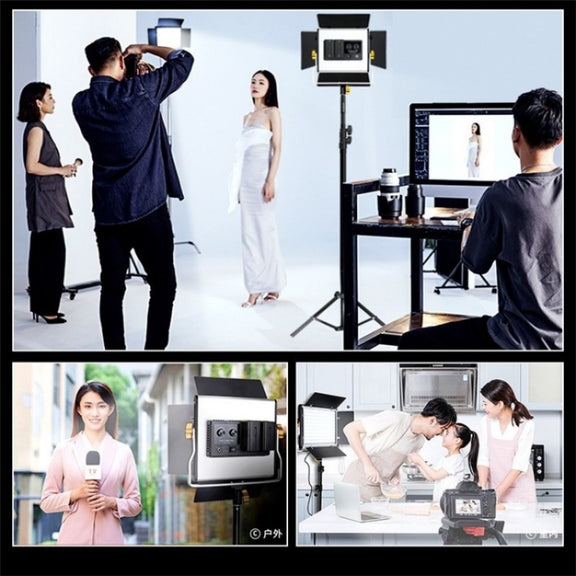VLOGLITE W660S For Video Film Recording 3200-5600K Lighting LED Video Light with Tripod, Plug:US Plug