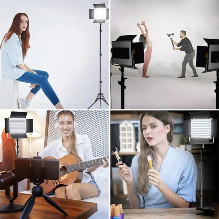 VLOGLITE W660S For Video Film Recording 3200-5600K Lighting LED Video Light with Tripod, Plug:UK Plug