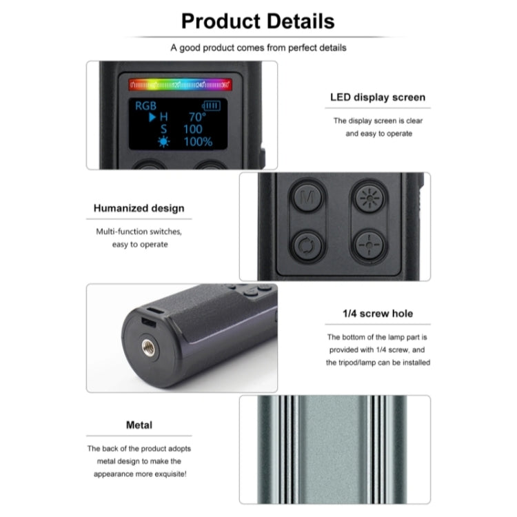 VLOGLITE W150RGB-II With LCD Display RGB Video Light Handheld Light Stick LED Video Light - free shipping - PMC Jewellery - Order now!
