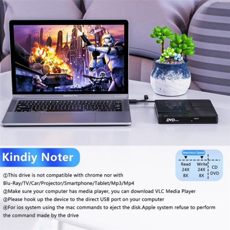 BT689 Portable DVD Burner External Optical Drive CD Player Win10 USB Optical Drive Recorder - free shipping - PMC Jewellery - Order now!