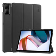 For Redmi Pad SE 11.0 ENKAY Tri-fold Custer Texture Leather Smart Tablet Case(Black)