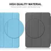 For Redmi Pad SE 11.0 ENKAY Tri-fold Custer Texture Leather Smart Tablet Case(Black)