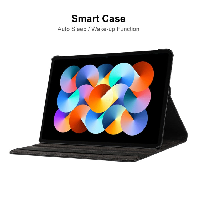 For Redmi Pad SE 11.0 ENKAY Hat-Prince 360 Degree Rotation Litchi Leather Smart Case(Black)