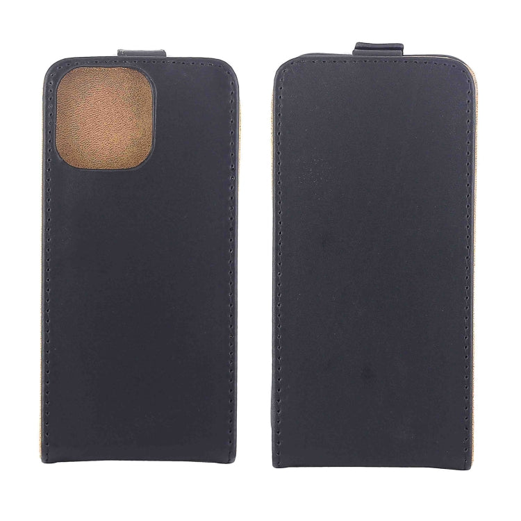 For iPhone 16 Pro Max Vertical Flip Leather Phone Case with Card Slot(Black)