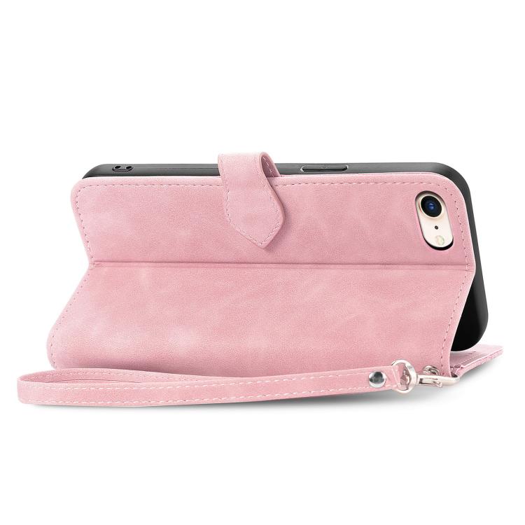 For iPhone 16e Embossed Flower Zipper Leather Phone Case(Pink) - iPhone 16e Cases by PMC TechLife | Online Shopping South Africa | PMC TechLife | Buy Now Pay Later Mobicred