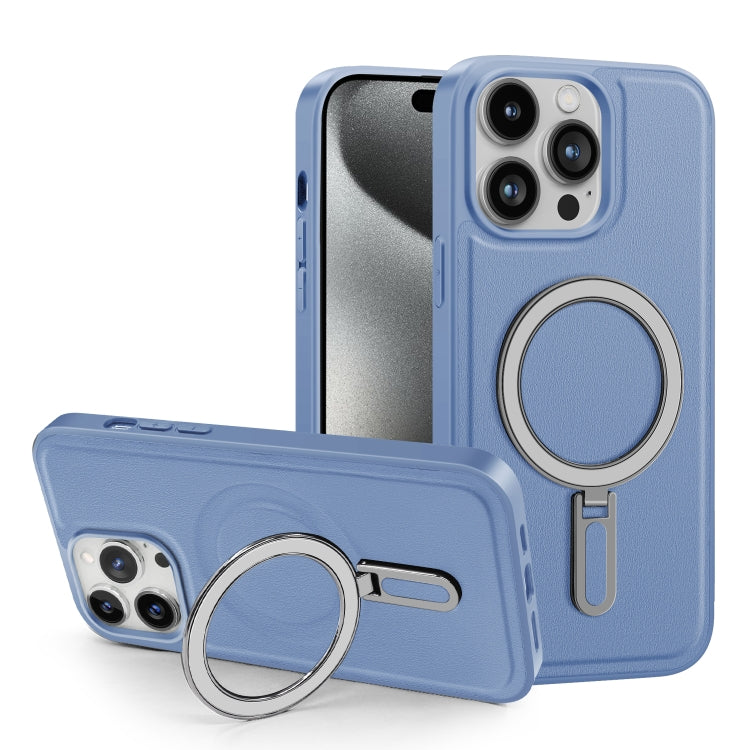 For iPhone 15 Plus Shield MagSafe Magnetic Holder Phone Case(Blue) - iPhone 15 Plus Cases by PMC TechLife | Online Shopping South Africa | PMC TechLife