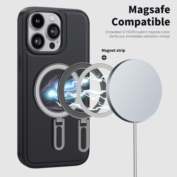 For iPhone 15 Pro Shield MagSafe Magnetic Holder Phone Case(Sierra Blue) - iPhone 15 Pro Cases by PMC TechLife | Online Shopping South Africa | PMC TechLife