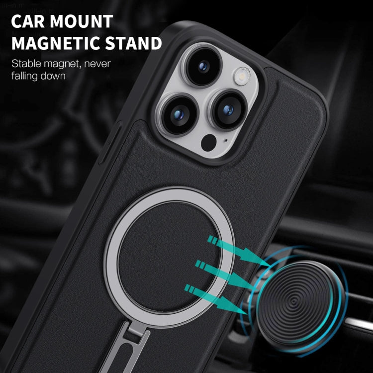 For iPhone 15 Pro Shield MagSafe Magnetic Holder Phone Case(Sierra Blue) - iPhone 15 Pro Cases by PMC TechLife | Online Shopping South Africa | PMC TechLife