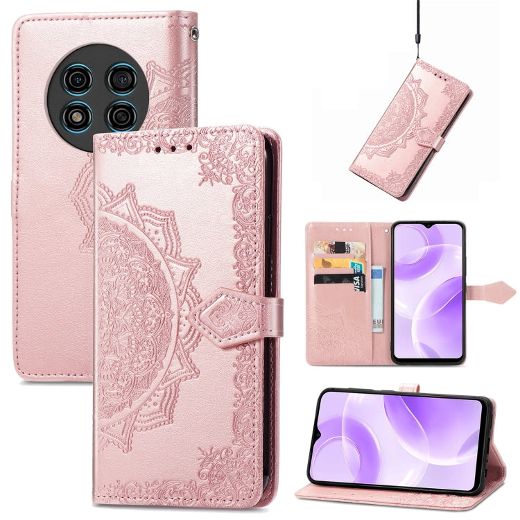 For Ulefone Note 15 Mandala Flower Embossed Leather Phone Case(Rose Gold) - Ulefone Cases by PMC Jewellery | Online Shopping South Africa | PMC Jewellery | Buy Now Pay Later Mobicred