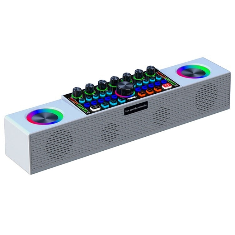 SY8 Live Sound Card All-in-one Machine Speaker Stereo Subwoofer With Mic(White) - Live Sound Effects Processors by PMC TechLife | Online Shopping South Africa | PMC TechLife | Buy Now Pay Later Mobicred