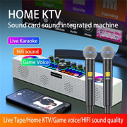 SY8 Live Sound Card All-in-one Machine Speaker Stereo Subwoofer With Mic(White)