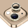 For iPhone 15 / 15 Plus ENKAY Hat-Prince Glitter Rear Lens Aluminium Alloy Tempered Glass Film(Gold) - iPhone 15 Tempered Glass by ENKAY | Online Shopping South Africa | PMC TechLife | Buy Now Pay Later Mobicred