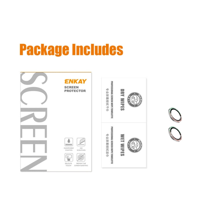 For iPhone 15 / 15 Plus ENKAY Hat-Prince Glitter Rear Lens Aluminium Alloy Tempered Glass Film(Gold)