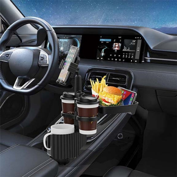 A06 Multifunctional Car Cup Mug Bottle Holder Mobile Phone Mount Stand Food Snack Tray Table(Green)
