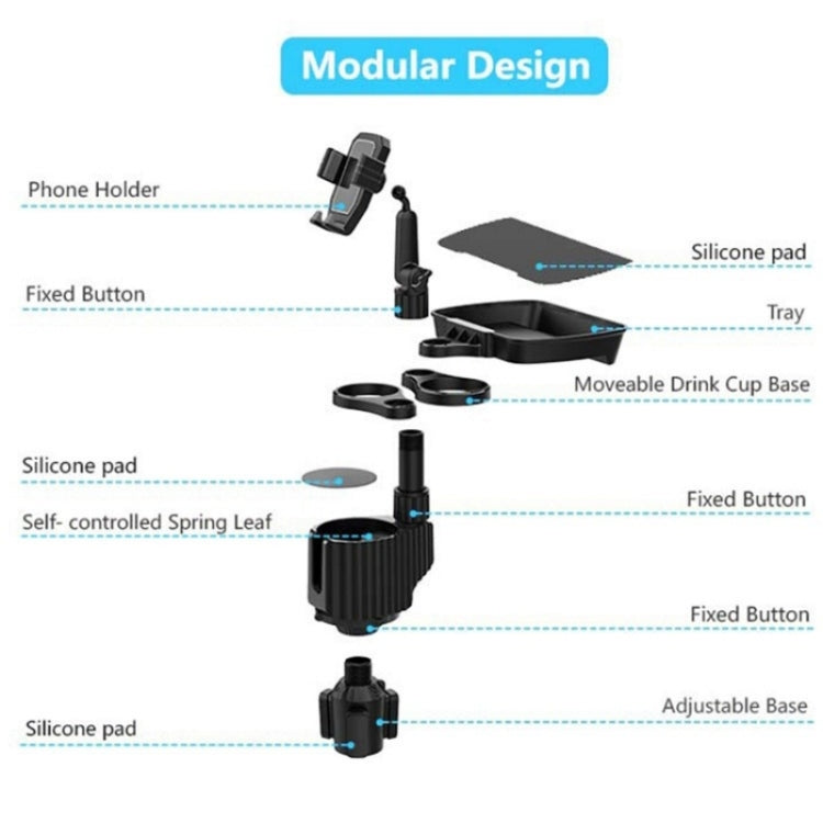 A06 Multifunctional Car Cup Mug Bottle Holder Mobile Phone Mount Stand Food Snack Tray Table(Green) - Car Drink Holders by PMC TechLife | Online Shopping South Africa | PMC TechLife | Buy Now Pay Later Mobicred