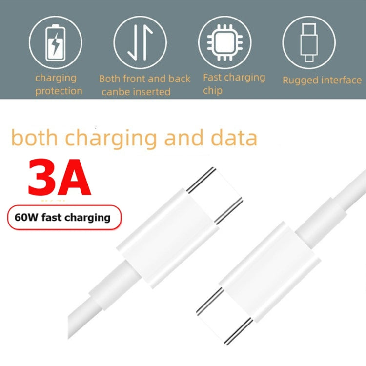 XJ-97 60W 3A USB-C / Type-C to Type-C Fast Charging Data Cable, Cable Length:0.3m - USB-C & Type-C Cable by PMC TechLife | Online Shopping South Africa | PMC TechLife | Buy Now Pay Later Mobicred