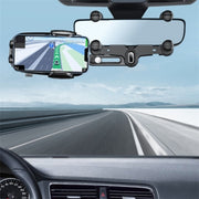 R010 Universal Vehicle Rearview Mirror Phone Holder Multifunctional Retractable Cell Phone Car Mount(Green)