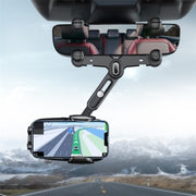 R010 Universal Vehicle Rearview Mirror Phone Holder Multifunctional Retractable Cell Phone Car Mount(Green)