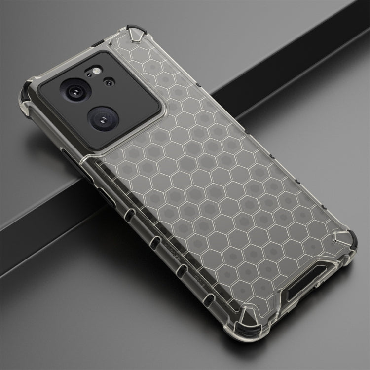 For Xiaomi 13T Shockproof Honeycomb Phone Case(Black)