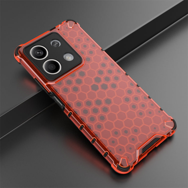 For Redmi Note 13 Shockproof Honeycomb Phone Case(Red) - Xiaomi Cases by PMC TechLife | Online Shopping South Africa | PMC TechLife | Buy Now Pay Later Mobicred