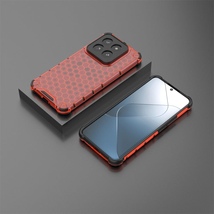 For Xiaomi 14 Pro Shockproof Honeycomb Phone Case(Red) - 14 Pro Cases by PMC TechLife | Online Shopping South Africa | PMC TechLife | Buy Now Pay Later Mobicred