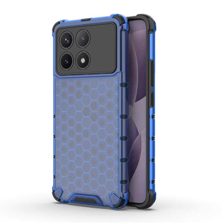 For Redmi K70 Shockproof Honeycomb Phone Case(Blue) - Xiaomi Cases by PMC TechLife | Online Shopping South Africa | PMC TechLife | Buy Now Pay Later Mobicred