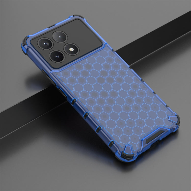 For Redmi K70 Shockproof Honeycomb Phone Case(Blue) - Xiaomi Cases by PMC TechLife | Online Shopping South Africa | PMC TechLife | Buy Now Pay Later Mobicred