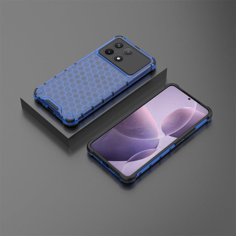 For Redmi K70 Shockproof Honeycomb Phone Case(Blue) - Xiaomi Cases by PMC TechLife | Online Shopping South Africa | PMC TechLife | Buy Now Pay Later Mobicred