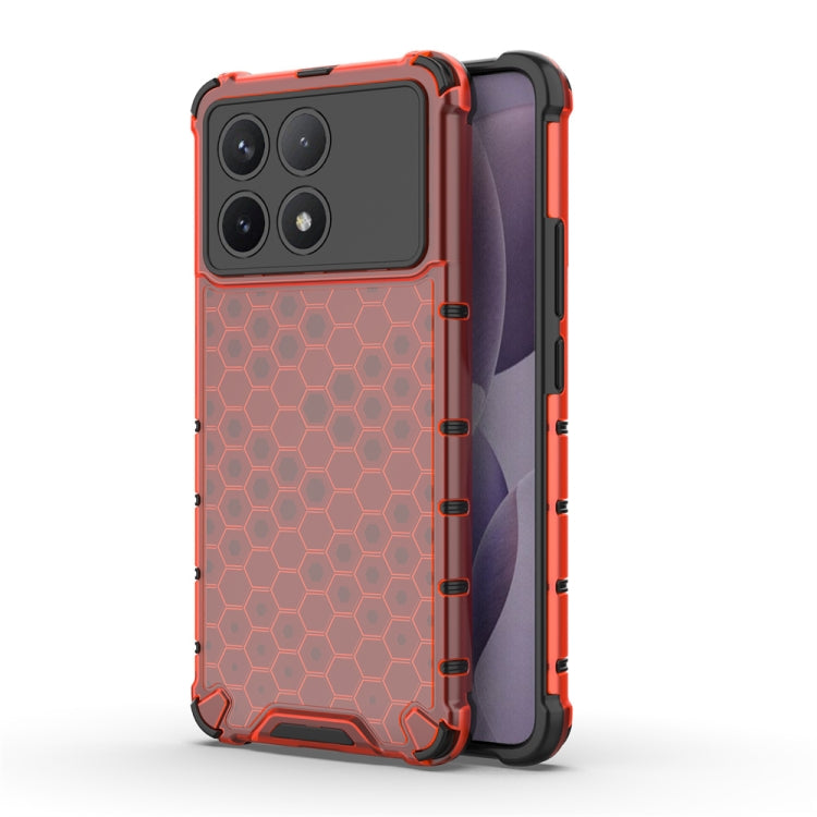 For Redmi K70 Pro Shockproof Honeycomb Phone Case(Red) - Xiaomi Cases by PMC TechLife | Online Shopping South Africa | PMC TechLife | Buy Now Pay Later Mobicred