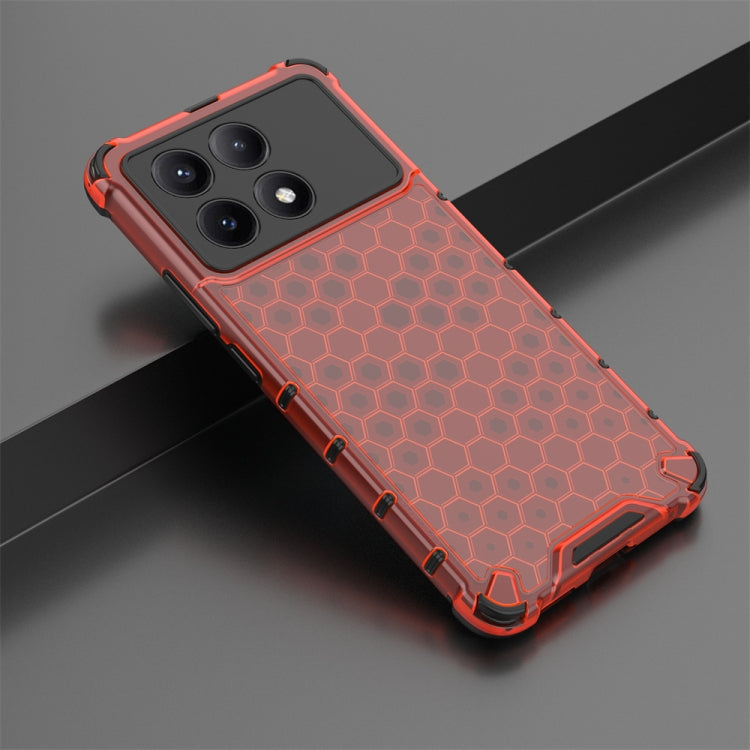 For Redmi K70E Shockproof Honeycomb Phone Case(Red) - K70E Cases by PMC TechLife | Online Shopping South Africa | PMC TechLife | Buy Now Pay Later Mobicred