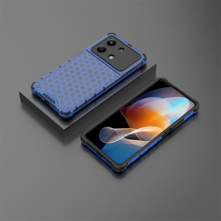 For Redmi Note 13R Pro Shockproof Honeycomb Phone Case(Blue) - Xiaomi Cases by PMC TechLife | Online Shopping South Africa | PMC TechLife | Buy Now Pay Later Mobicred