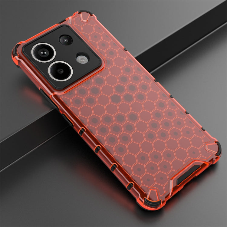 For Xiaomi Poco X6 Shockproof Honeycomb Phone Case(Red)