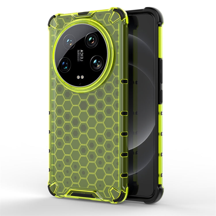 For Xiaomi 14 Ultra Shockproof Honeycomb Phone Case(Green) - 14 Ultra Cases by PMC TechLife | Online Shopping South Africa | PMC TechLife | Buy Now Pay Later Mobicred