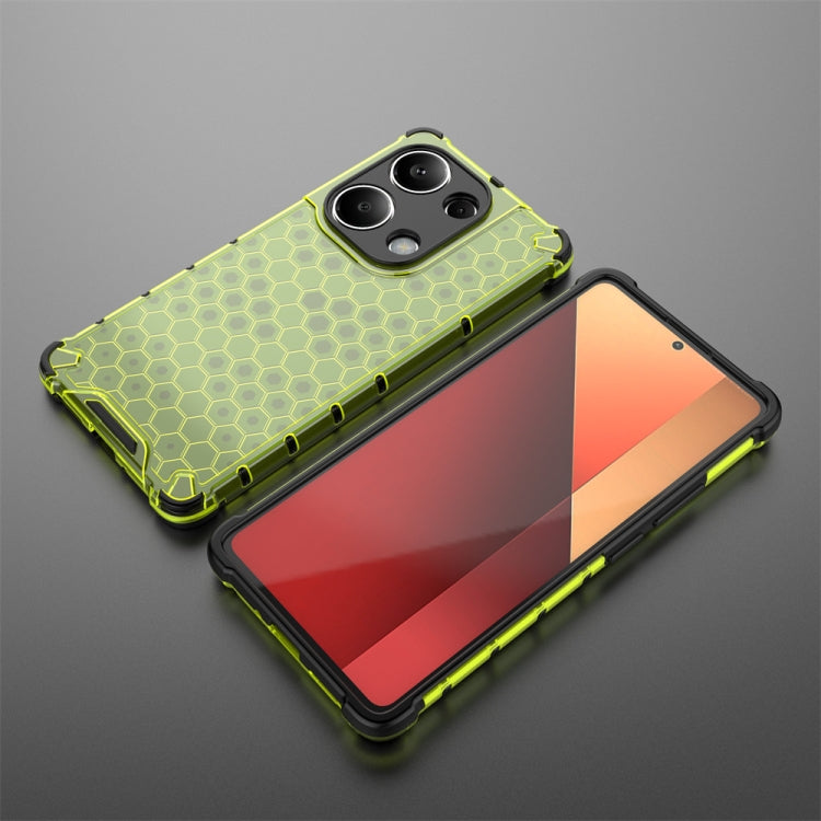 For Redmi Note 13 Pro 4G Shockproof Honeycomb Phone Case(Green) - Note 13 Pro Cases by PMC TechLife | Online Shopping South Africa | PMC TechLife | Buy Now Pay Later Mobicred